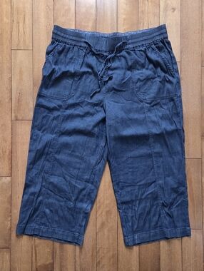 Anybody Drapey Denim Cropped Wide Leg Pull On Pants Size 1X